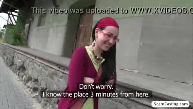 Brunette lulu gets fucked by fake agent in the public and gets creampie